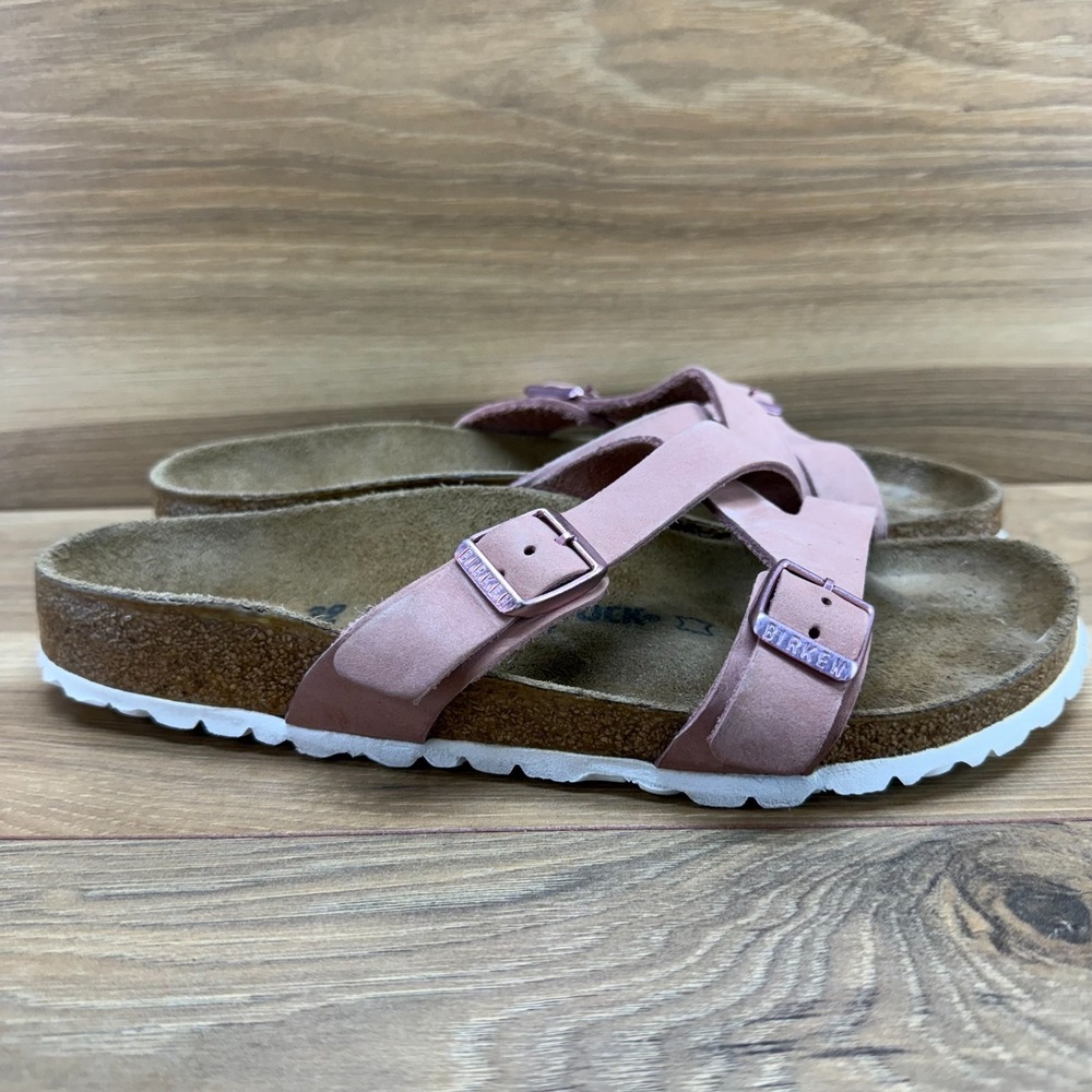 Birkenstock Yao Sandals Womens 8 N EU 39 Pink Nubuck Slide Travel Resort